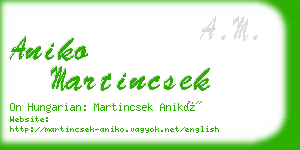 aniko martincsek business card